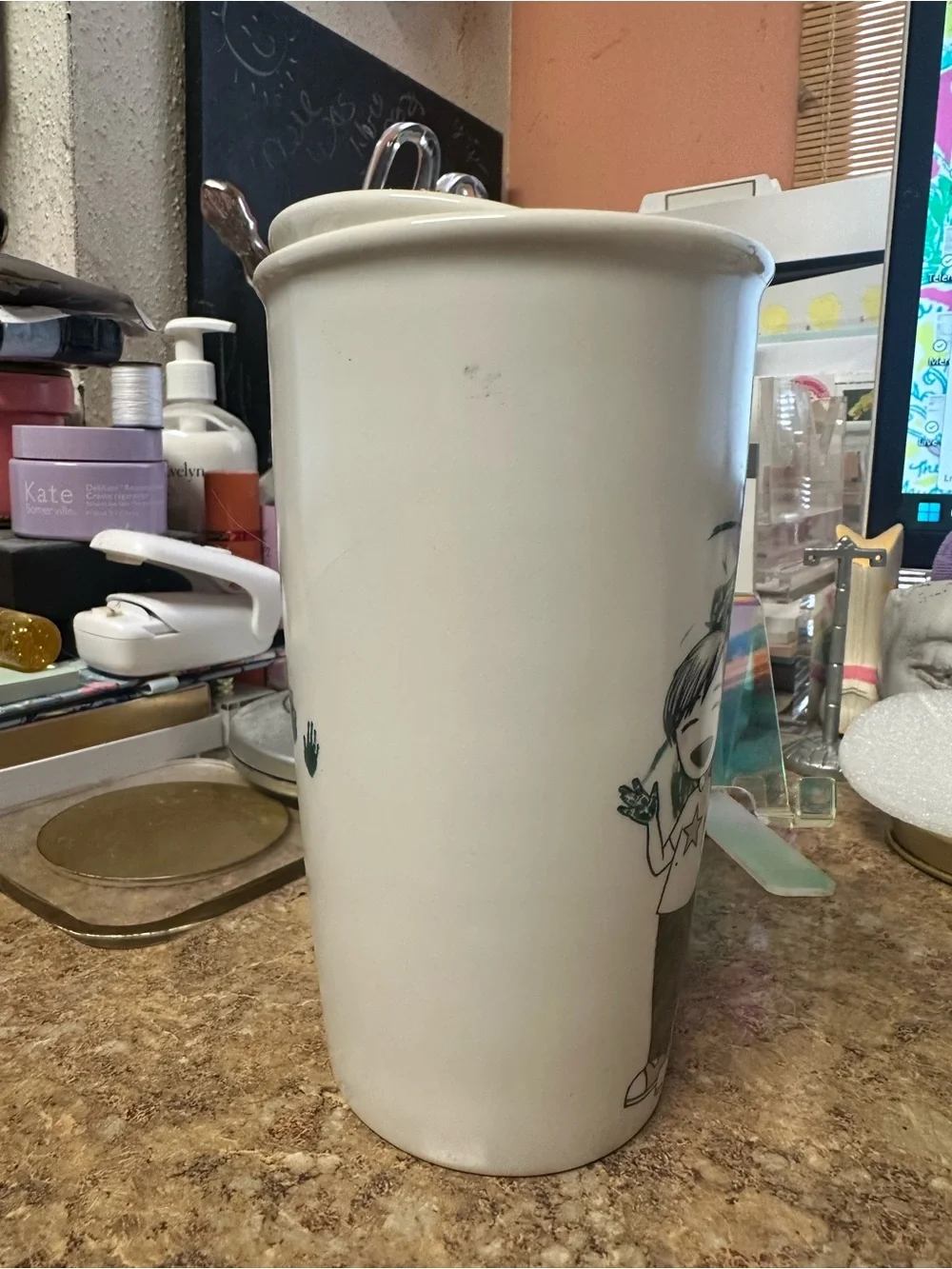 Starbucks Boy Painter Double Wall Traveler 12 Oz